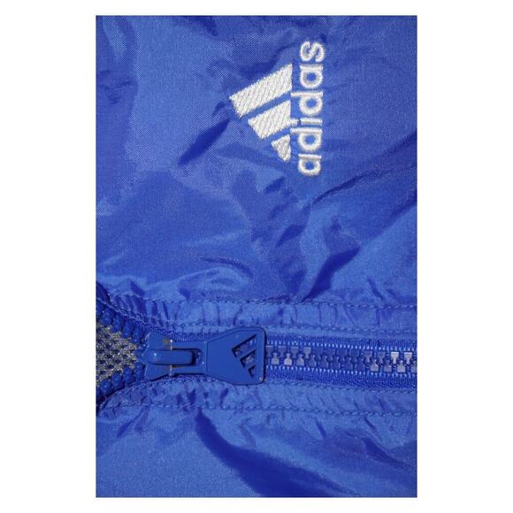 Vintage Adidas Kids Windbreaker Jacket Blue Gray Hooded Mesh Lined Size L - Picture 4 of 8